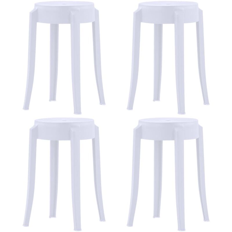 

Taburetes apilables 4 unidades plástico blanco - Hommoo