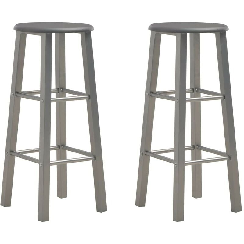

Hommoo Taburetes de cocina 2 unidades MDF gris antracita