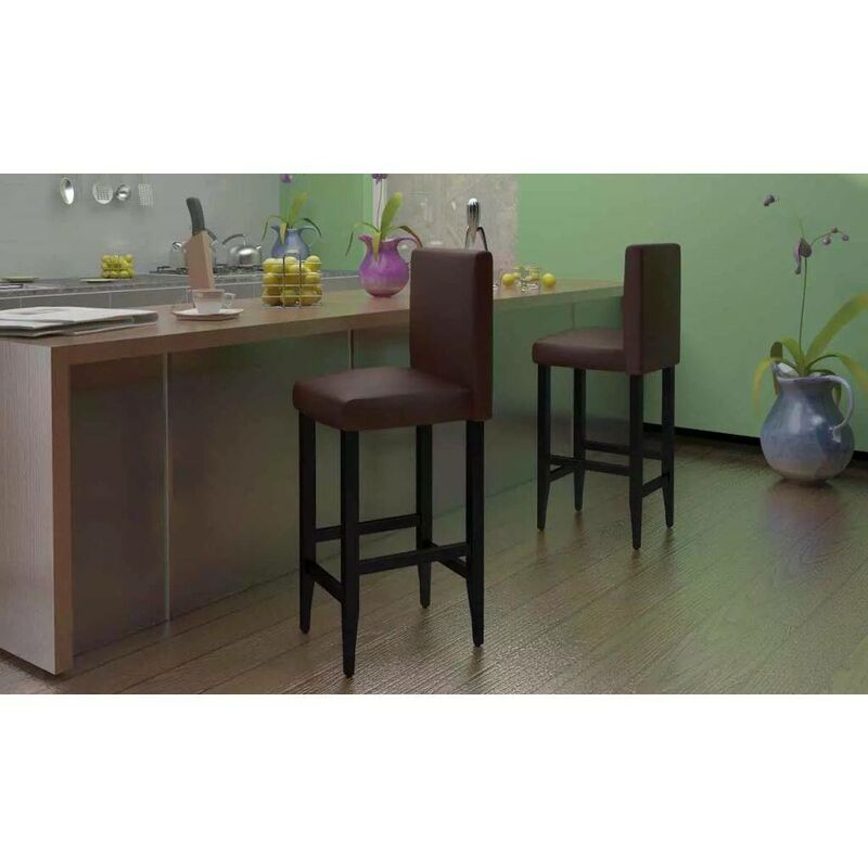 

Taburetes de cocina 4 unidades cuero sintético marrón oscuro - Hommoo