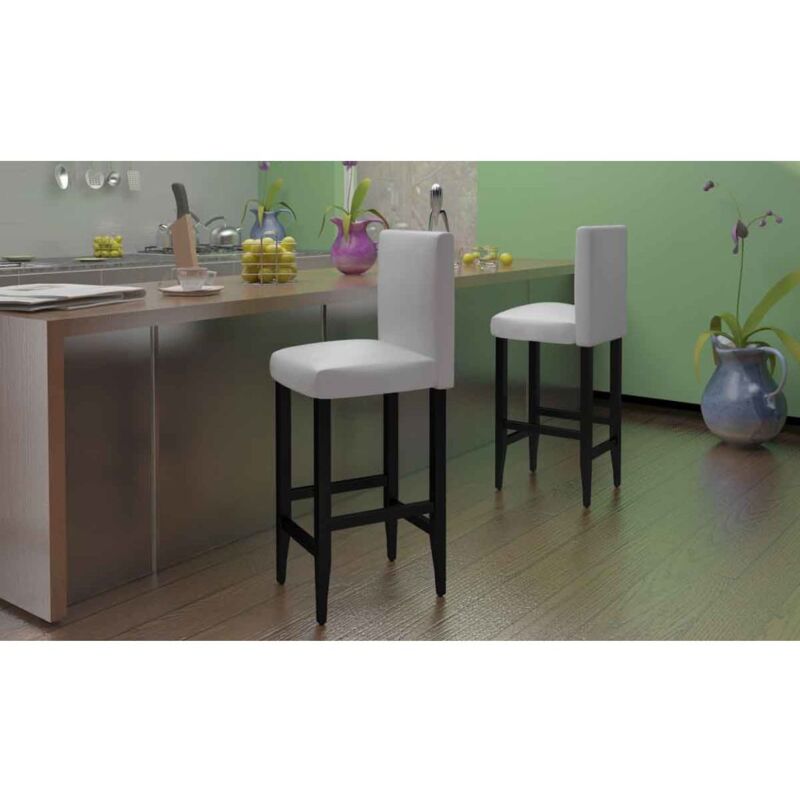 

Hommoo - Taburetes de cocina 6 unidades cuero artificial blanco