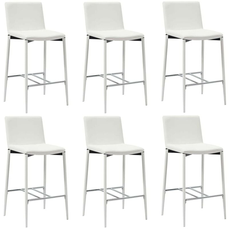 

Hommoo Taburetes de cocina 6 unidades cuero sintético blanco