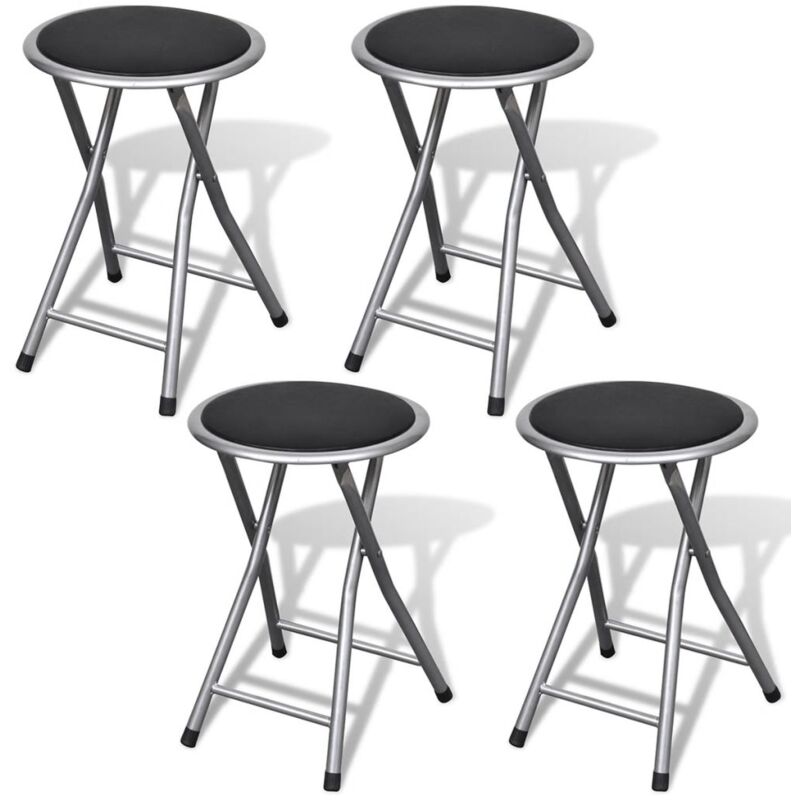 

Taburetes de cocina plegables 4 unidades cuero sintético - Hommoo