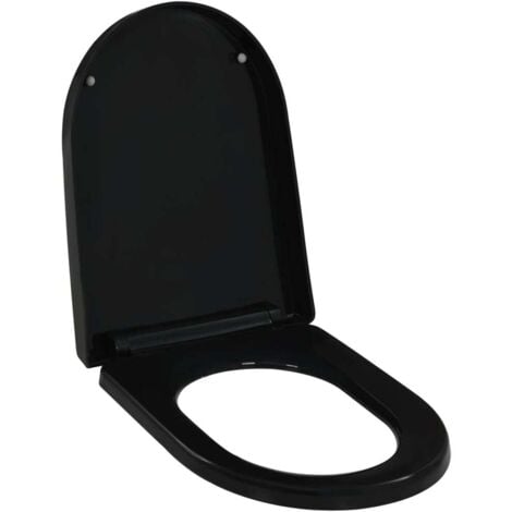 Hommoo Tapa de inodoro de cierre suave y desenganche rápido negro