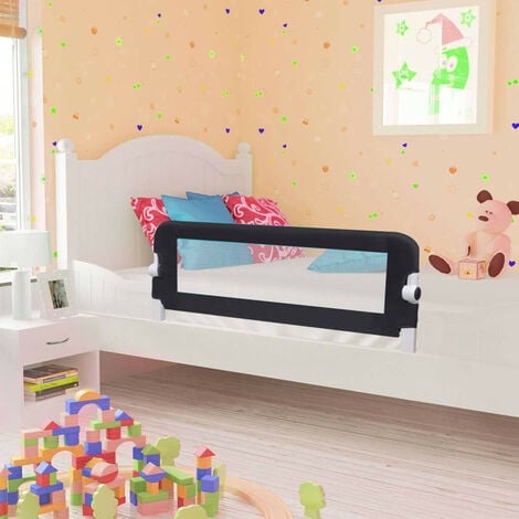 Hommoo Toddler Safety Bed Rail Grey 102x42 cm Polyester VD00081