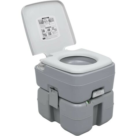 Hommoo Toilette portable de camping Gris 20+10 L