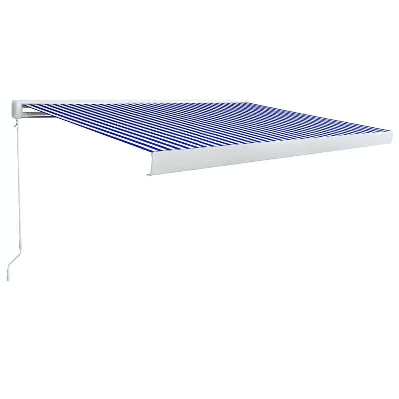 

Toldo de carrete manual azul y blanco 350x250 cm - Hommoo