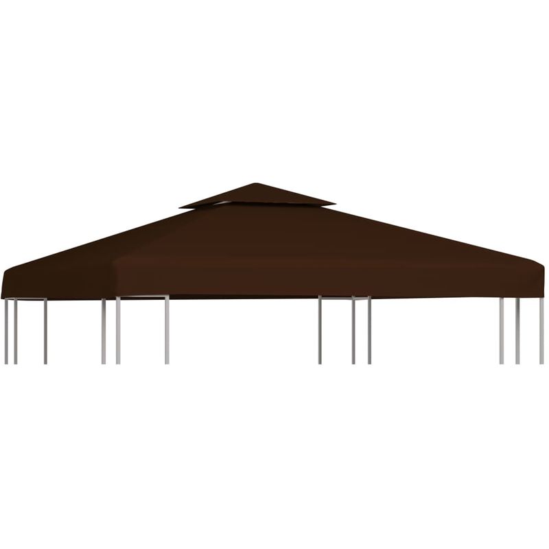 

Toldo de cenador 2 niveles marrón 310 g/m2 3x3 m - Hommoo