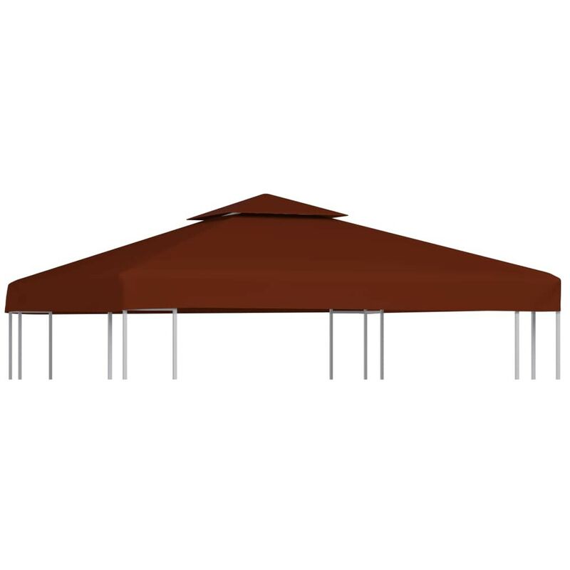 

Toldo de cenador 2 niveles terracota 310 g/m2 3x3 m - Hommoo