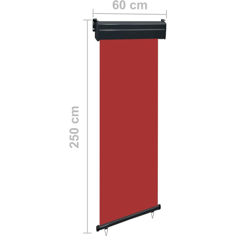 

Toldo lateral de balcón rojo 60x250 cm - Hommoo