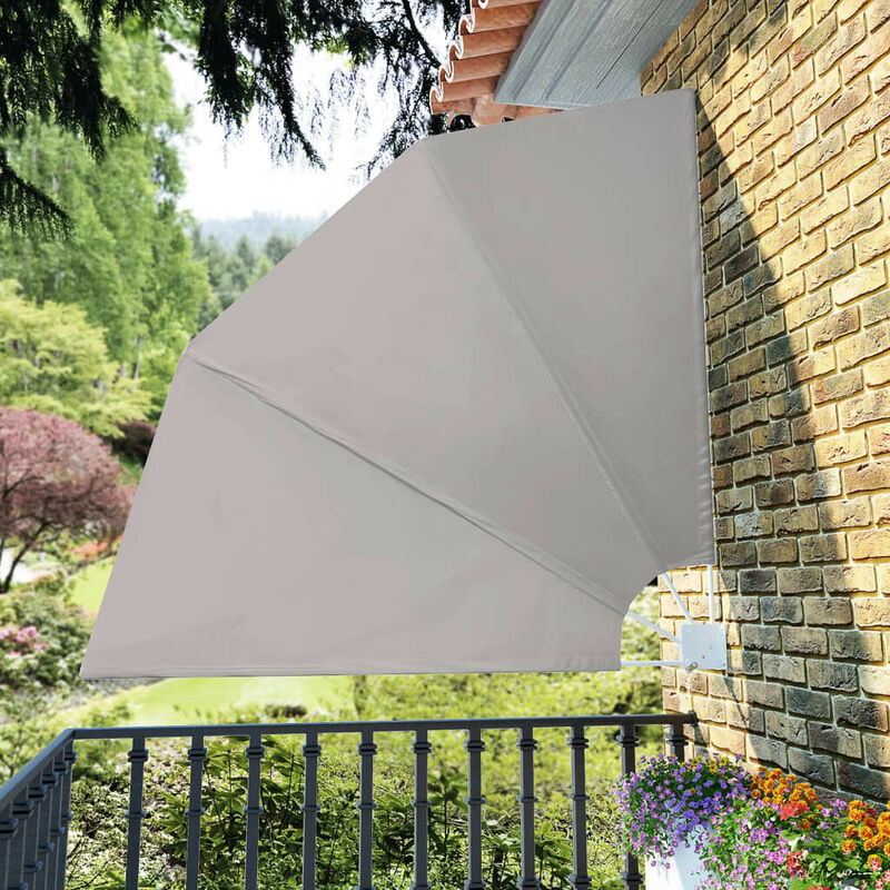 

Toldo lateral plegable de balcón color crema 210x210 cm - Hommoo