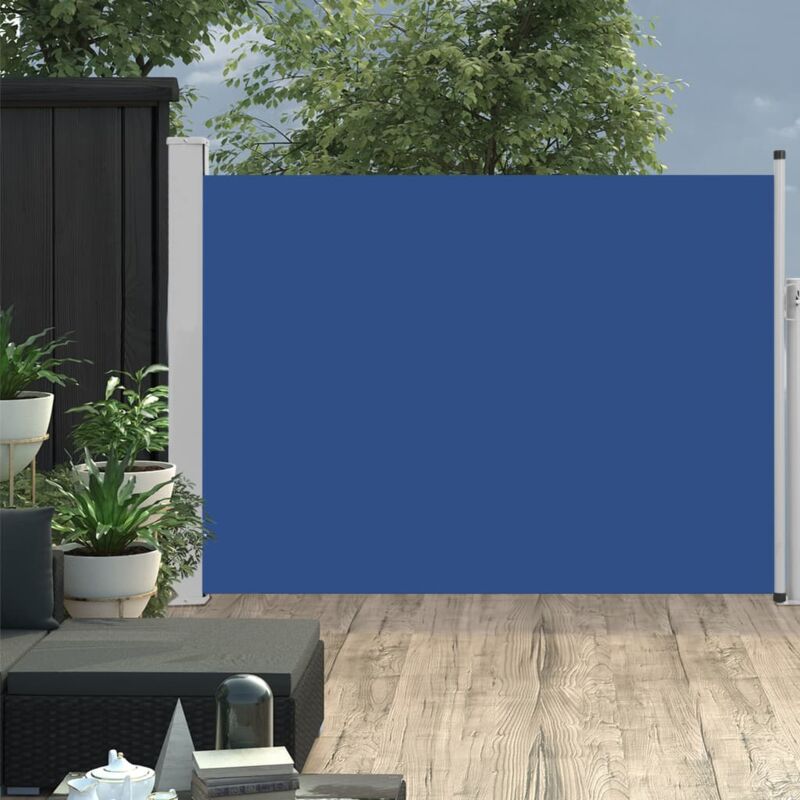 

Toldo lateral retráctil de jardín azul 100x500 cm - Hommoo