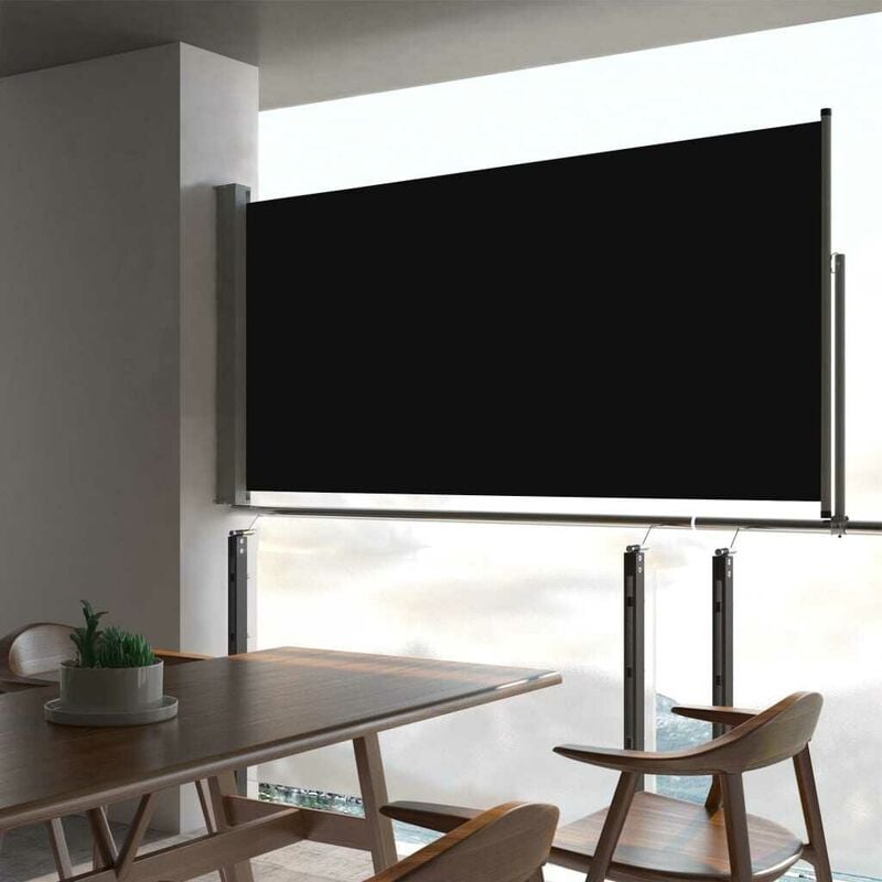 

Toldo lateral retráctil de jardín negro 80x300 cm - Hommoo