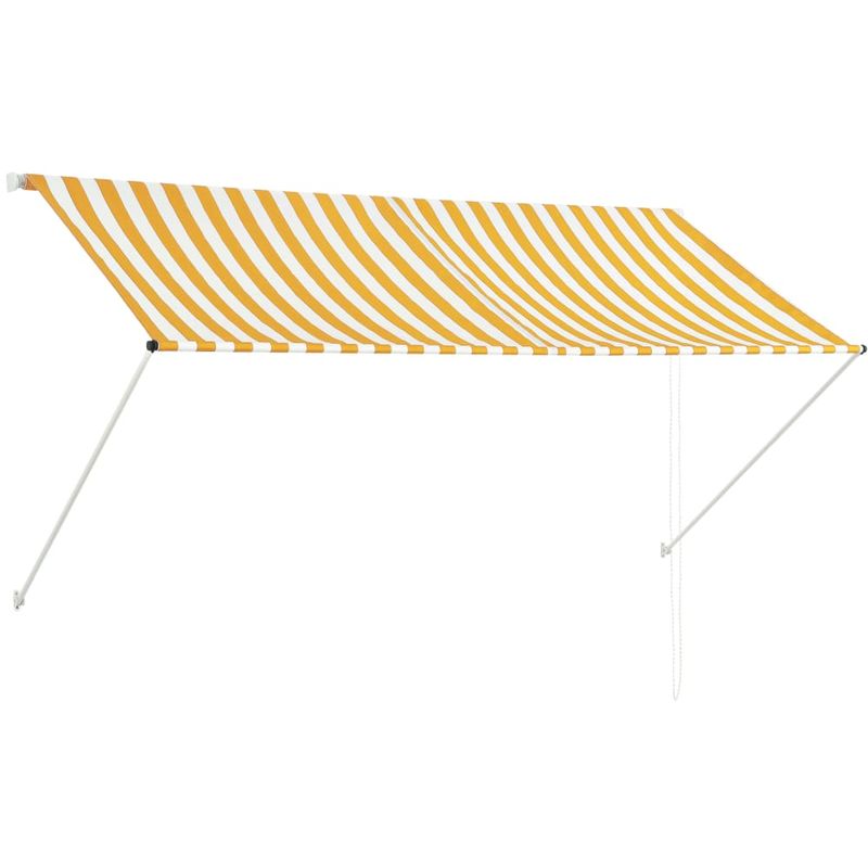 

Toldo retráctil 250x150 cm amarillo y blanco - Hommoo