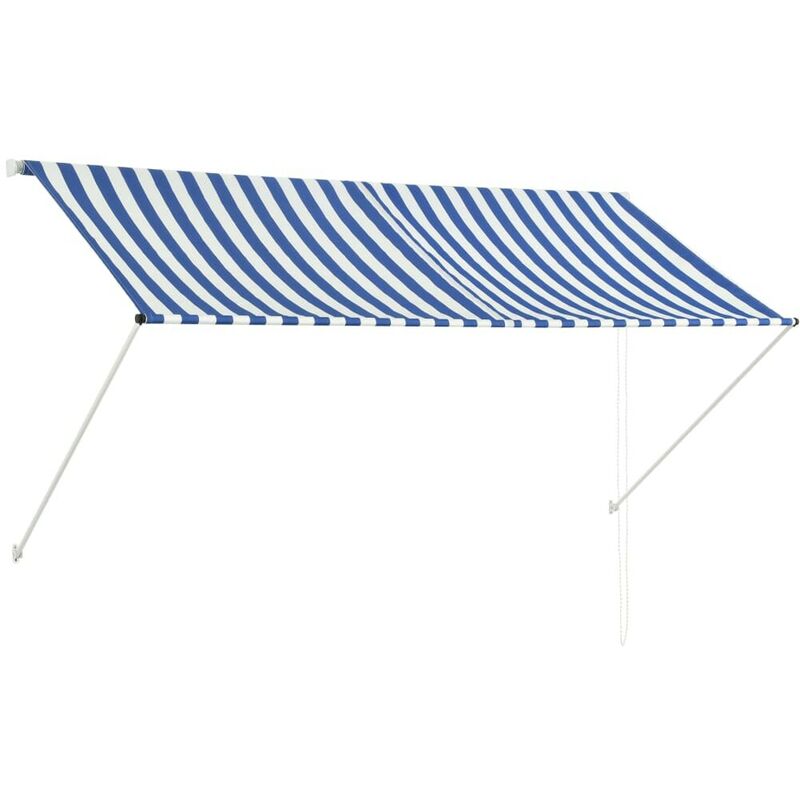 

Toldo retráctil 250x150 cm azul y blanco - Hommoo