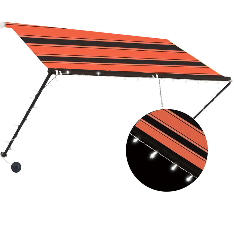 

Toldo retráctil con LED naranja y marrón 250x150 cm - Hommoo