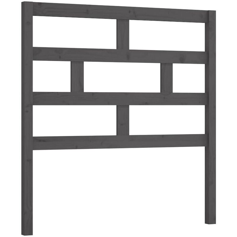 Tête de lit Gris 96x4x100 cm Bois massif de pin - Hommoo