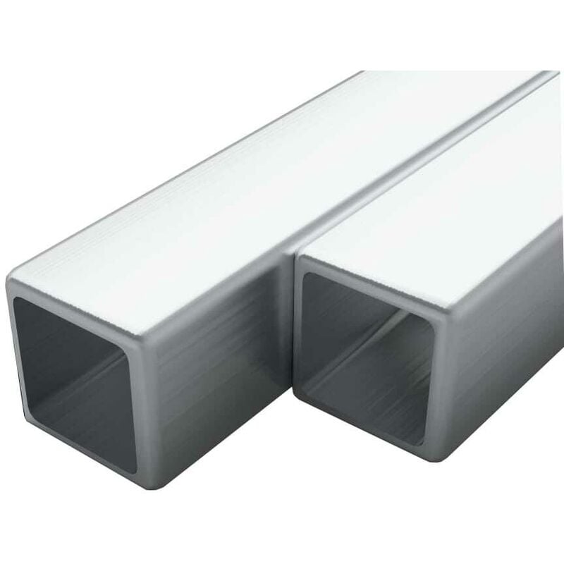 

Tubo acero inoxidable cuadrado 2 uds caja V2A 2 m 25x25x1,9mm - Hommoo