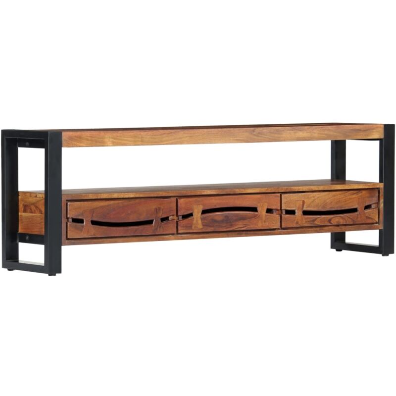 TV-Schrank 140x30x45 cm Massivholz Akazie VD13588 - Hommoo