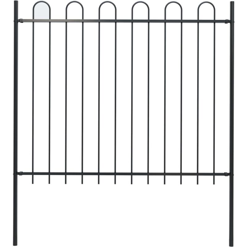 

Valla de jardín con puntas de aro acero negro 1,7x1,5 m - Hommoo