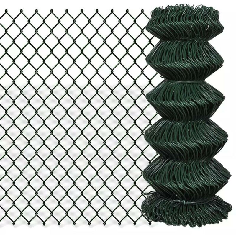 

Valla de tela metálica acero galvanizado verde 0,8x15 m - Hommoo
