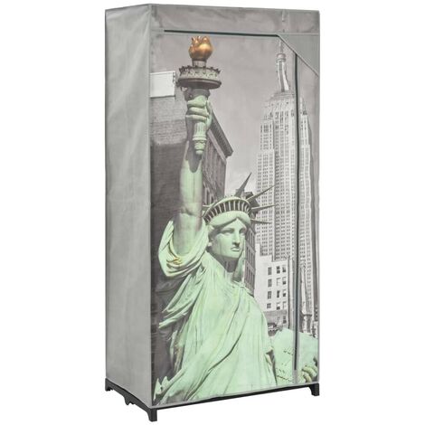 Hommoo Wardrobe New York 75x45x160 cm Fabric