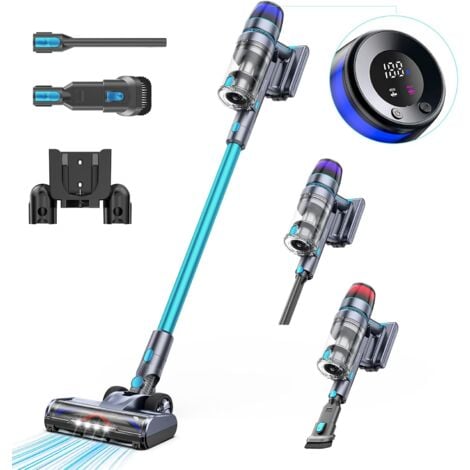 Homore 56KPA/600W/65Mins Aspirateur Balai sans Fil, Aspirateur sans Fil Puissant avec écran Couleur, Mode Automatique, Conception Autonome, Chargement Mural pour Tapis, Sols Durs, Poils d'animaux.