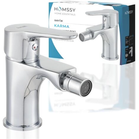 HOMSSY Grifo Monomando para Bidé – Cuerpo de Latón, Acabado en Cromo, Perlizador Orientable – Diseño Estilizado y Funcional