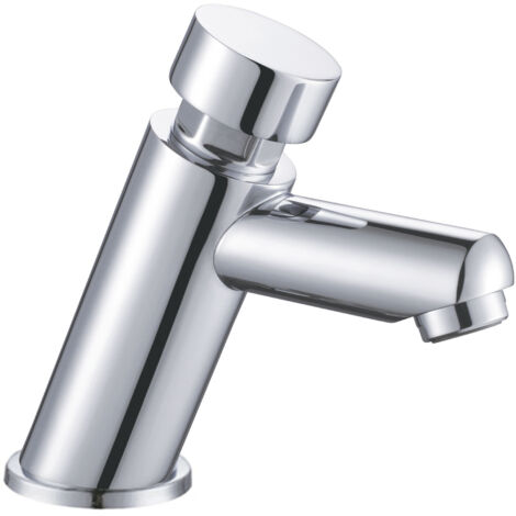 HOMSSY Grifo Temporizado para Lavabo, 1 agua, Diseño Cromado, Control Eficiente de Agua (1 agua)