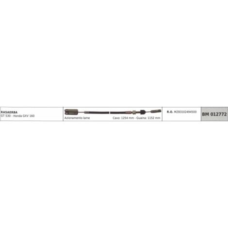 HONDA GT530 - GXV160 tondeuse lame câble d'entraînement 1254 mm gaine 1152 mm
