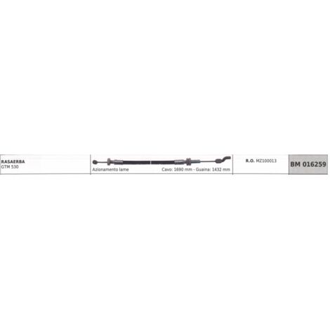 HONDA GTM 530 câble d'entraînement lame de tondeuse 1690 mm câble 1432 mm gaine