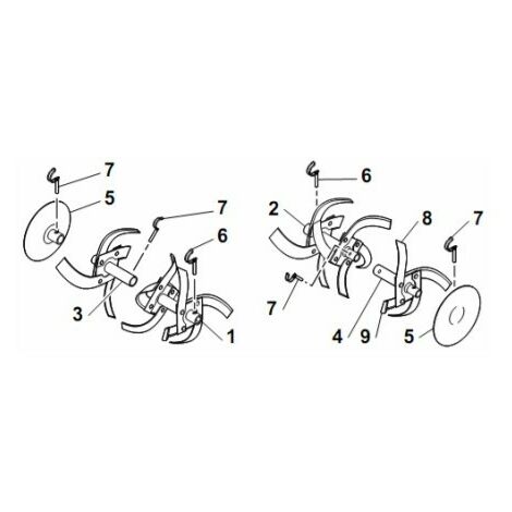 Honda – Kit labour motobineuse 135 – 6 fraises et 2 disques – Largeur de travail 80 cm – Arbre hexagonal 23mm