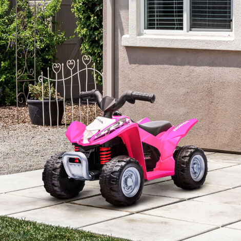 HONDA Quad Elettrico per Bambini 18-36 Mesi, Mini Quad per Bambini con Luci LED, Clacson e Pedali, Velocità max 2.8 km/h, 65.5x38.5x43.5 cm, Rosa