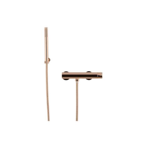 Honey Gold Gebürstete externe Brausebatterie mit Handbrause Paffoni Light Serie LIG168DHGSP  Messing - Honey Gold Spazzolato