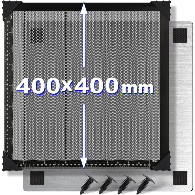 Honeycomb Table de travail pour machine à graver laser 400x400x22mm, Table de Lit Laser en Nid d'Abeille Avec plaque en aluminium Dissipation Rapide