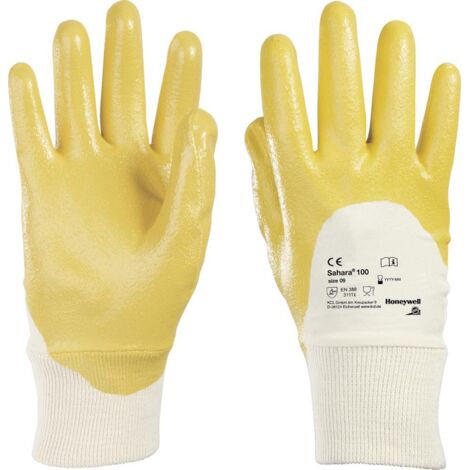 HONEYWELL 010009141E Handschuhe Sahara 100 Größe 9 gelb BW-Trikot m.Nitril EN 38