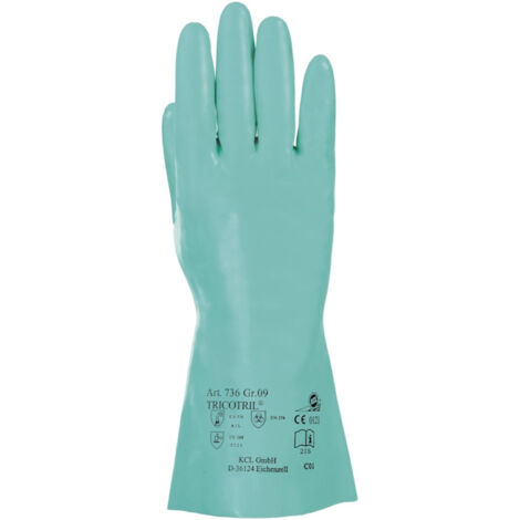 HONEYWELL 073610141X Chemikalienhandschuhe Tricotril 736 Größe 10 grün EN 388, E