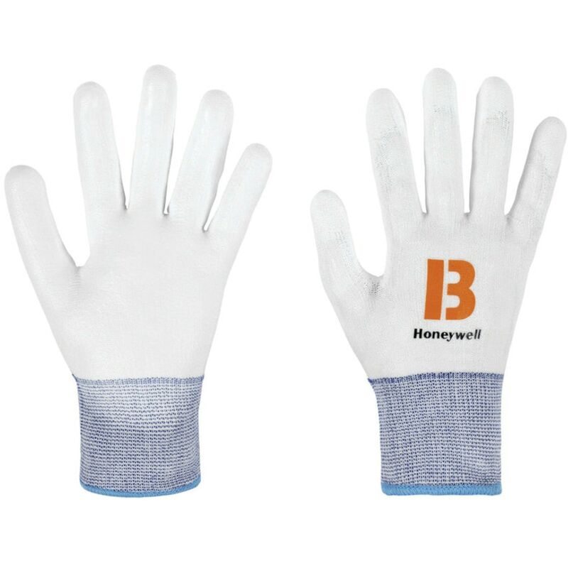 Cut Resistant Gloves, pu Coated, White, Size 6 - White - Honeywell