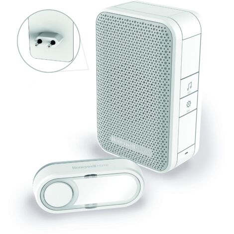 Honeywell Home DC311SP2 Serie 3, Campanello senza Fili Plug-In con Pulsante (Bianco)