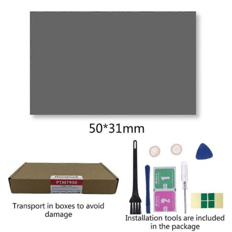 Honeywell - Pad thermique, pâte thermique en silicone à changement de phase pour ordinateur portable, pâte pour processeur et carte graphique 0-3150 mm