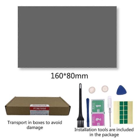 Honeywell - Pad thermique, pâte thermique en silicone à changement de phase pour ordinateur portable, pâte pour processeur et carte graphique 0-80160 mm