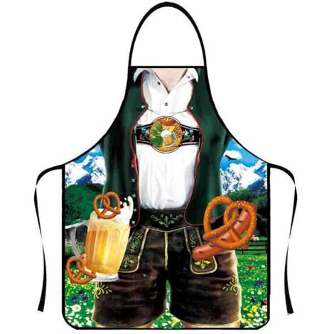 Hong KongTablier Oktoberfest, leggings allemands pour la fête de l'Oktoberfest avec cordon de serrage ajustable, tablier de cuisine, jardinage, barbecue et pâtisserie