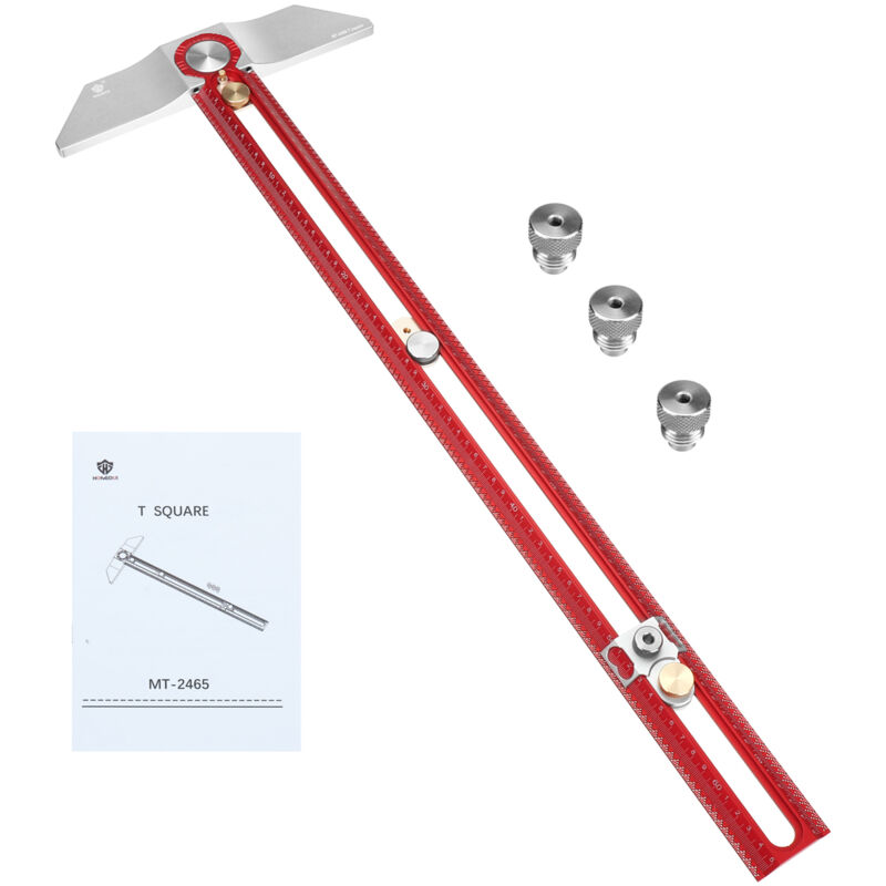 Hongdui accroché au bois MT-2465 pro Scriber marquage t règle carrée en alliage d'aluminium trou positionnement jauge de marquage