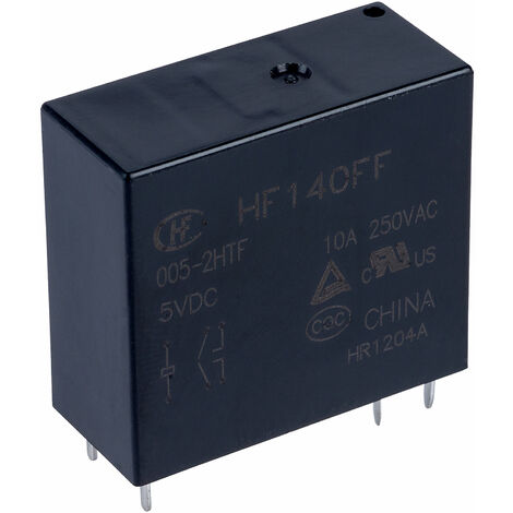 Hongfa HF140FF/005-2HTF PCB Relay 5VDC 2 x SPST-NO 10A