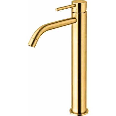 Honiggold gebürstete Waschtischarmatur mit verlängertem Auslauf Serie Paffoni Light LIG081HGSP  Messing - Honey Gold Spazzolato