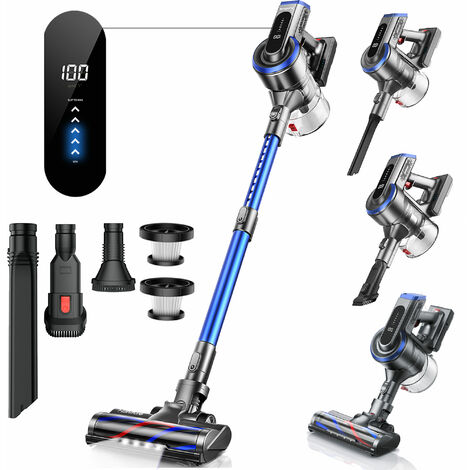 Honiture Aspirateur Balai sans Fil S12, 33Kpa / 55min Aspirateur sans Fil Puissant Léger,5 Vitesses Contrôlés par Ecran Tactile, Conteneur 1,2L, Brosse LED pour Les Poils d'animaux,Tapis,Cuisine,Voitu