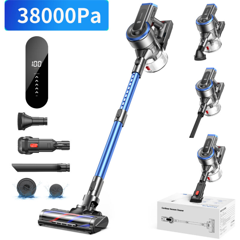 Honiture - Aspirateur Balai sans Fil, 38000PA/450W Aspirateur sans Fil, jusqu'à 55 Min d'autonomie, 5 Vitesses Contrôlés par Ecran Tactile, pour