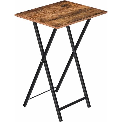 Hoobro – Table d'appoint pliable industrielle en aggloméré et métal – Dimensions 48x36x65,5 cm – Pour espaces confinés – EBF15BZ01