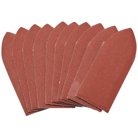 Hook and Loop Aluminium Oxide Sanding Sheets, 32 x 92mm, 240 Grit (Pack of 10) (99263)