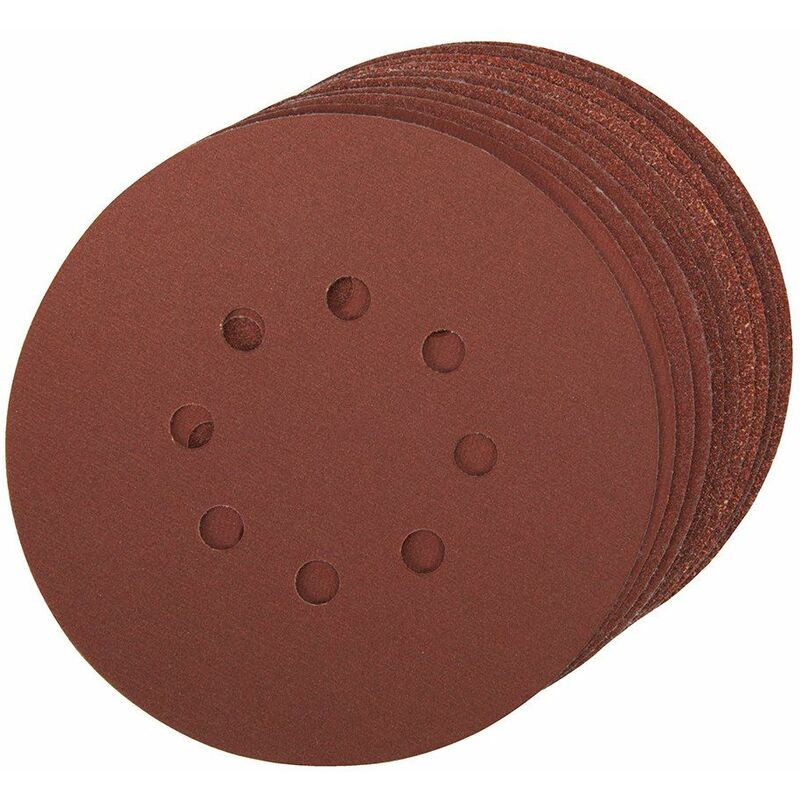 Silverline - Hook & Loop Discs Punched 150mm 10pce -
