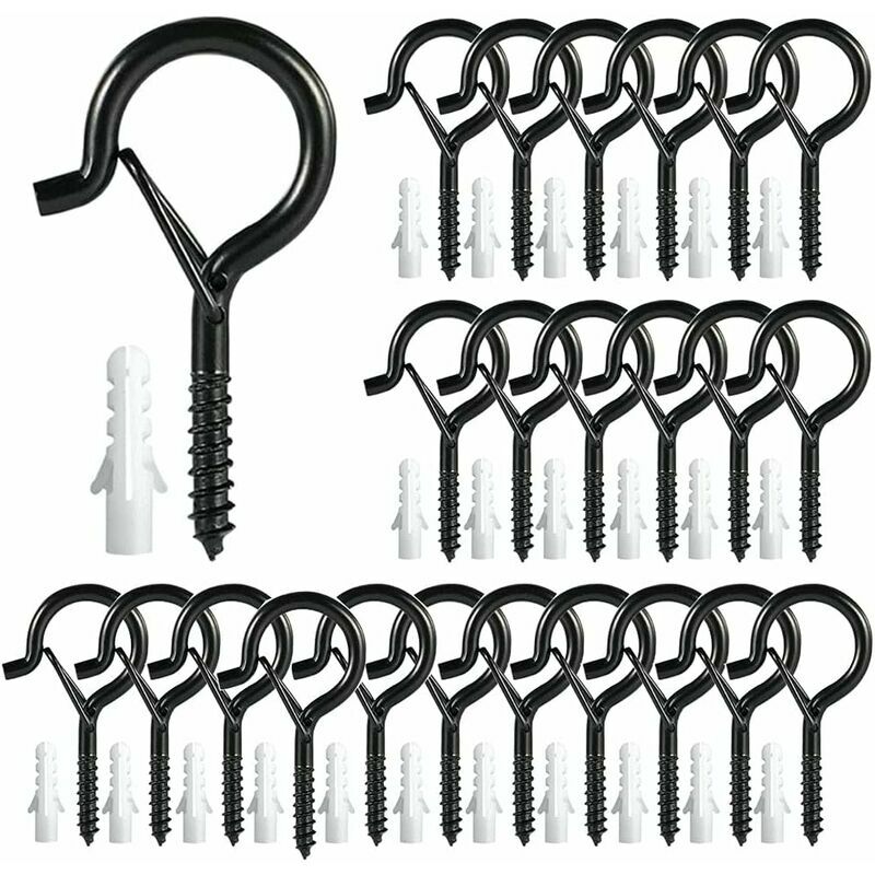 Hoopzi - Hook-Q 25 Pieces Screw Hook Screw Hooks Ceiling Hook Ceiling Hook Suspension Screw Hook Screw Wall Hook Screw Hooks for Wind Lanterns Plant